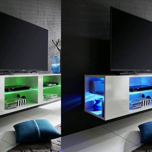 Zimtown Tv Stands With High Gloss Led Lights (Photo 19 of 20)