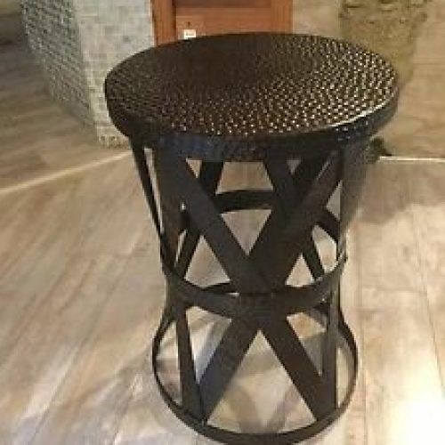 Antique Brass Aluminum Round Console Tables (Photo 14 of 20)