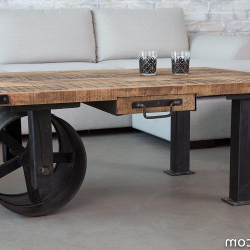 Iron Wood Coffee Tables With Wheels (Photo 20 of 20)