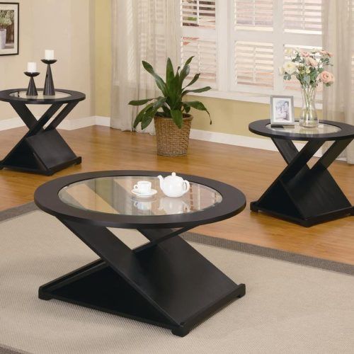 Black Round Glass-Top Cocktail Tables (Photo 11 of 20)