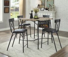 20 Collection of Caira Black 5 Piece Round Dining Sets with Upholstered Side Chairs