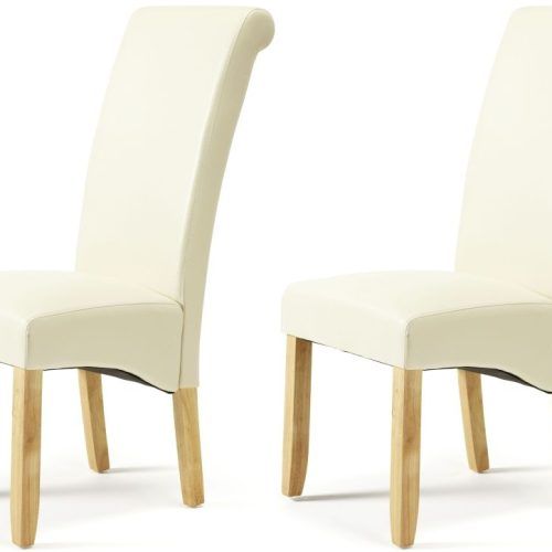 Cream Faux Leather Dining Chairs (Photo 6 of 20)