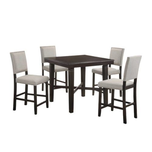 Biggs 5 Piece Counter Height Solid Wood Dining Sets (Set Of 5) (Photo 19 of 20)