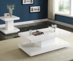 20 Ideas of Gloss White Steel Coffee Tables