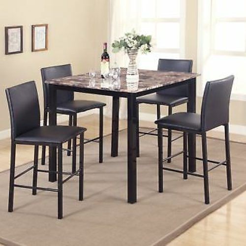 Hanska Wooden 5 Piece Counter Height Dining Table Sets (Set Of 5) (Photo 18 of 20)