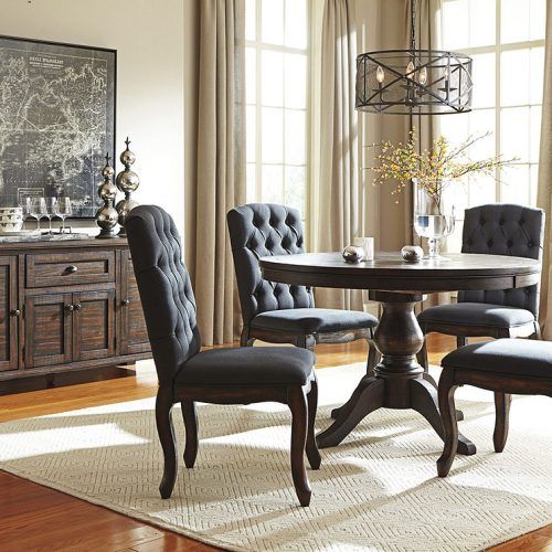 Jaxon 5 Piece Round Dining Sets With Upholstered Chairs (Photo 19 of 20)
