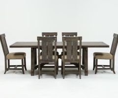  Best 20+ of Jaxon Grey 7 Piece Rectangle Extension Dining Sets with Uph Chairs