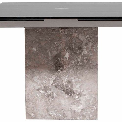 Ina Matte Black 60 Inch Counter Tables With Frosted Glass (Photo 5 of 20)