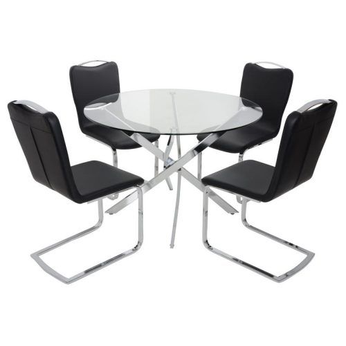 Round Black Glass Dining Tables And Chairs (Photo 8 of 20)