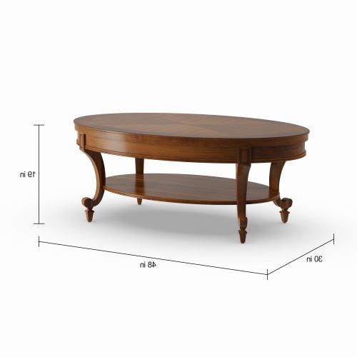 Winslet Cherry Finish Wood Oval Coffee Tables With Casters (Photo 5 of 20)