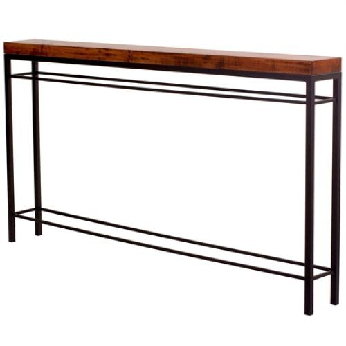 Brown Wood And Steel Plate Console Tables (Photo 4 of 20)