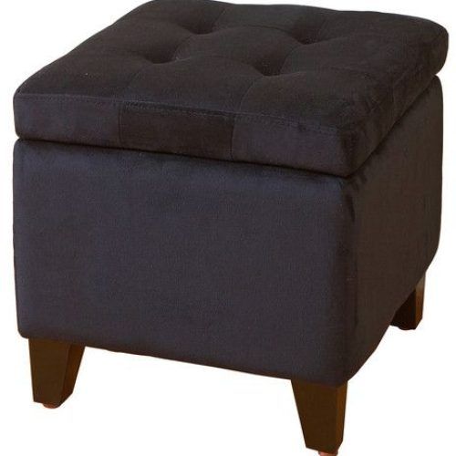 Brown Leather Square Pouf Ottomans (Photo 1 of 20)