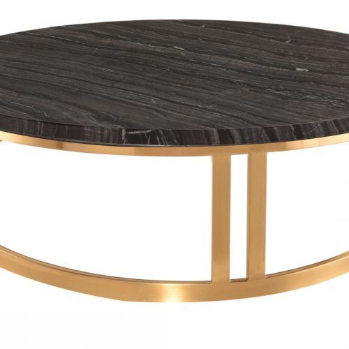 Square Black And Brushed Gold Coffee Tables (Photo 2 of 20)