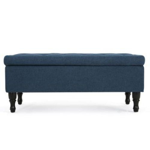 Blue Fabric Tufted Surfboard Ottomans (Photo 13 of 20)