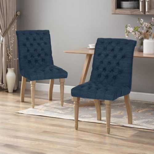Madison Avenue Tufted Cotton Upholstered Dining Chairs (Set Of 2) (Photo 3 of 20)