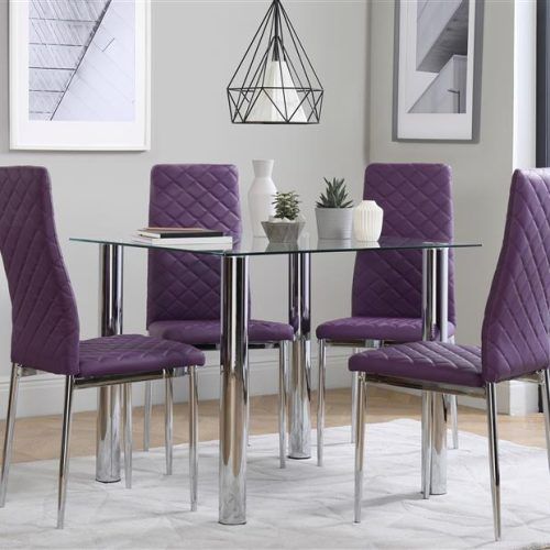 Dining Tables And Purple Chairs (Photo 4 of 20)