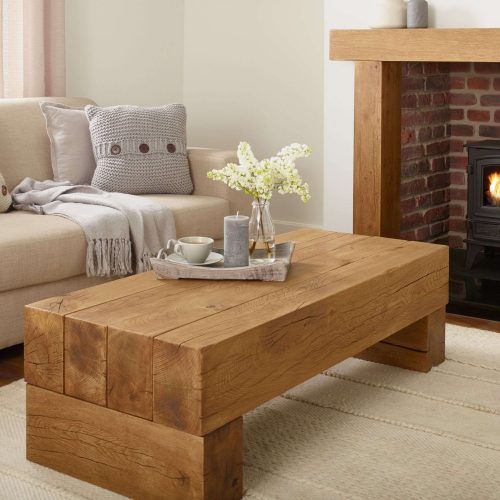 Solid Oak Beam Coffee Table (Photo 20 of 20)
