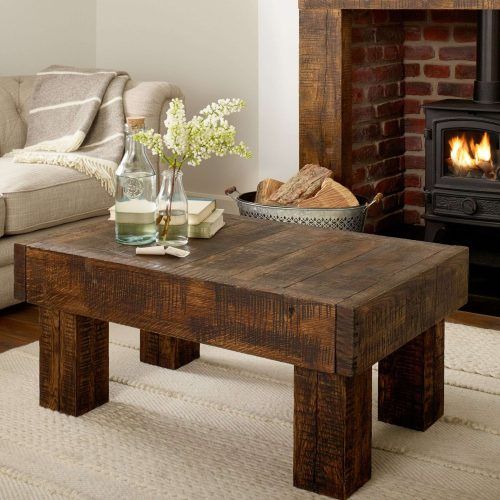 Solid Oak Beam Coffee Table (Photo 17 of 20)
