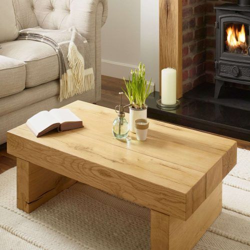 Solid Oak Beam Coffee Table (Photo 11 of 20)