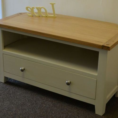 Compton Ivory Corner Tv Stands With Baskets (Photo 1 of 20)