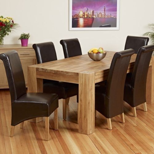 Chunky Solid Oak Dining Tables And 6 Chairs (Photo 7 of 20)