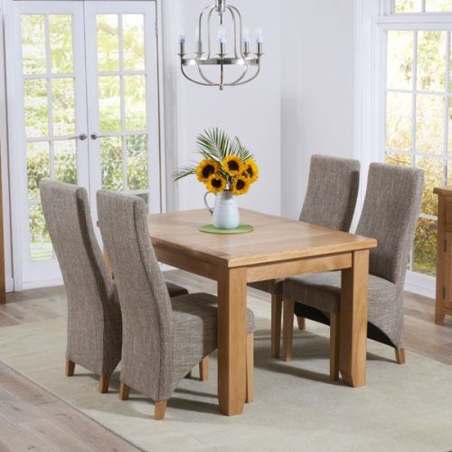 Oak Dining Tables And Fabric Chairs (Photo 5 of 20)