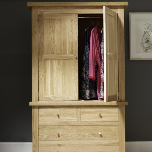 Oak Wardrobes With Drawers And Shelves (Photo 1 of 20)
