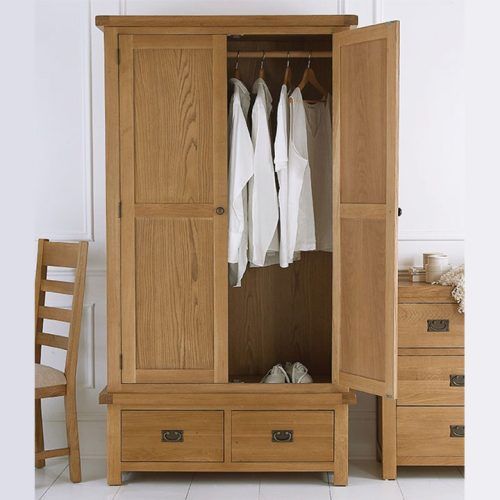 Single Oak Wardrobes With Drawers (Photo 14 of 20)