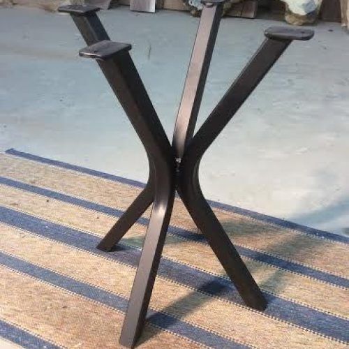 Metal Legs And Oak Top Round Console Tables (Photo 16 of 20)