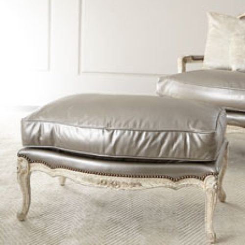 Silver Faux Leather Ottomans With Pull Tab (Photo 12 of 20)