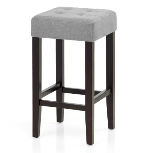 Gray Chenille Fabric Accent Stools (Photo 15 of 20)