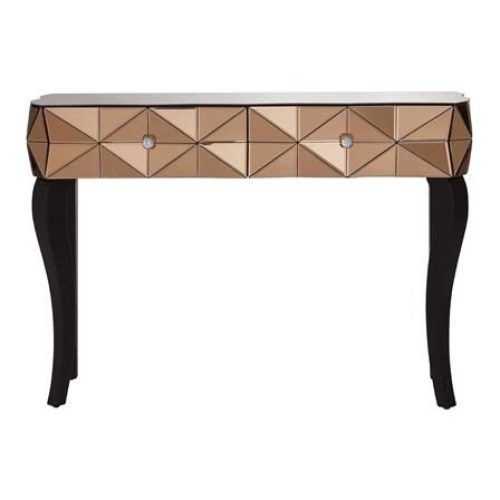 Geometric Glass Top Gold Console Tables (Photo 14 of 20)