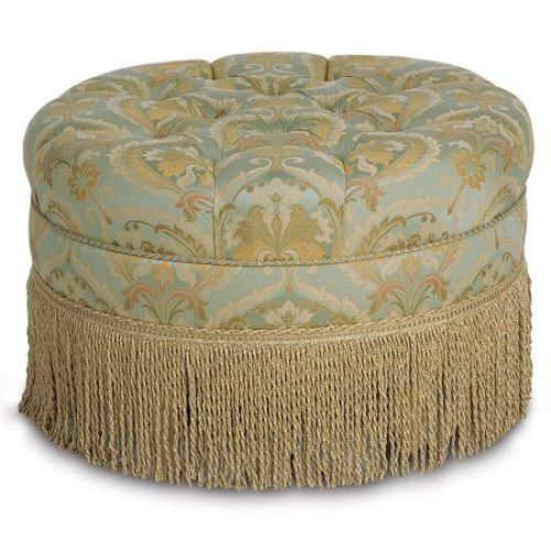 Gray Fabric Tufted Oval Ottomans (Photo 10 of 20)
