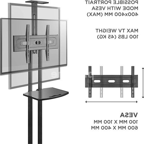 Easyfashion Adjustable Rolling Tv Stands For Flat Panel Tvs (Photo 15 of 20)