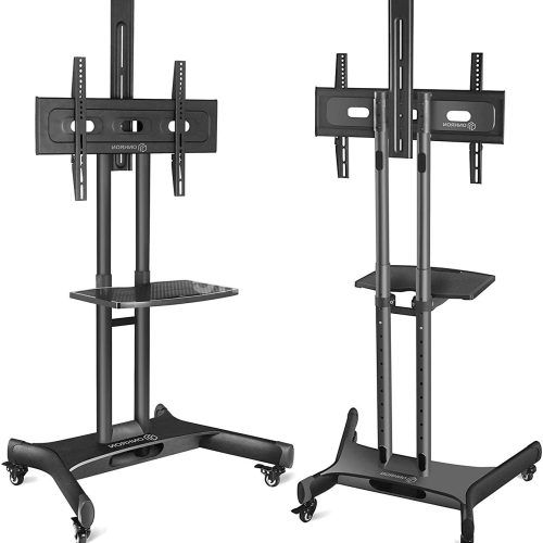 Easyfashion Adjustable Rolling Tv Stands For Flat Panel Tvs (Photo 2 of 20)