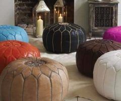 20 Ideas of Brown Moroccan Inspired Pouf Ottomans