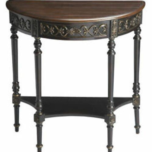 Black Round Glass-Top Console Tables (Photo 18 of 20)