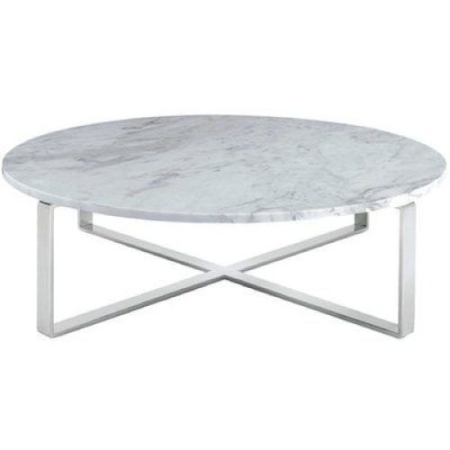 Faux White Marble And Metal Console Tables (Photo 13 of 20)
