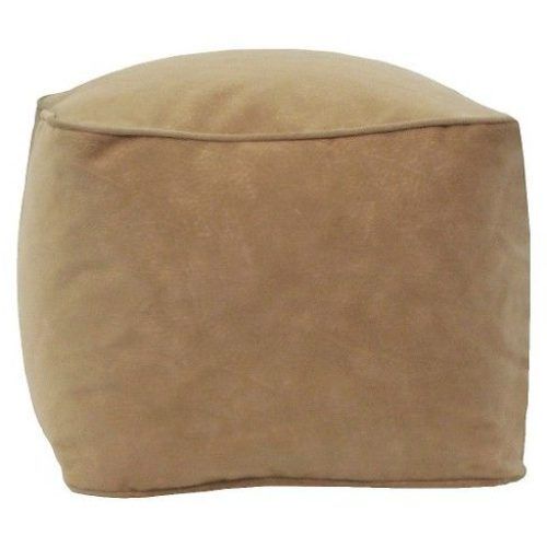 Gray And Beige Solid Cube Pouf Ottomans (Photo 11 of 12)
