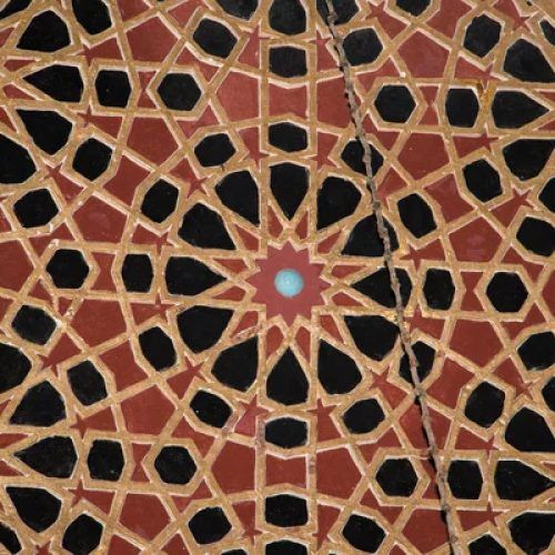 Brushed Geometric Pattern Ottomans (Photo 17 of 20)
