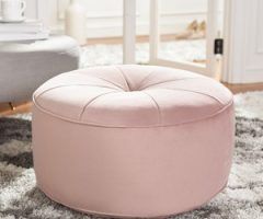 20 Ideas of Beige and Light Pink Ombre Cylinder Pouf Ottomans
