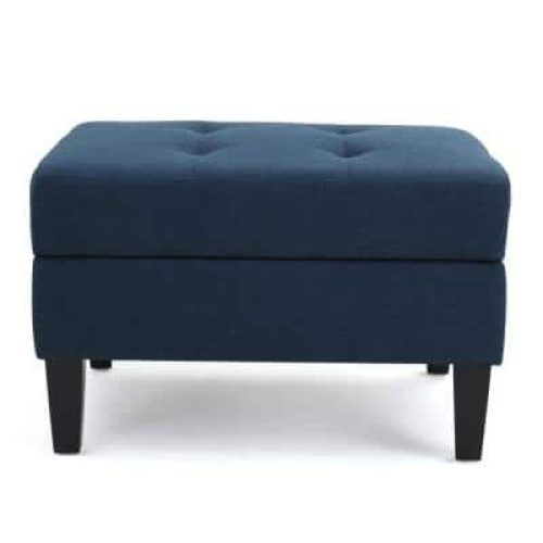 Blue And Beige Ombre Cylinder Tall Pouf Ottomans (Photo 2 of 14)
