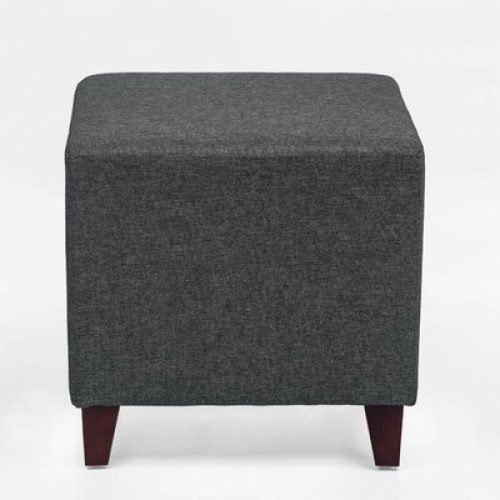 Light Blue And Gray Solid Cube Pouf Ottomans (Photo 15 of 20)