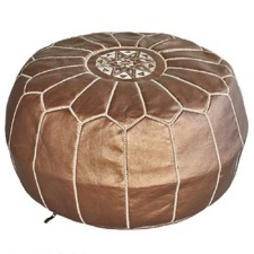 White Leather And Bronze Steel Tufted Square Ottomans (Photo 11 of 20)