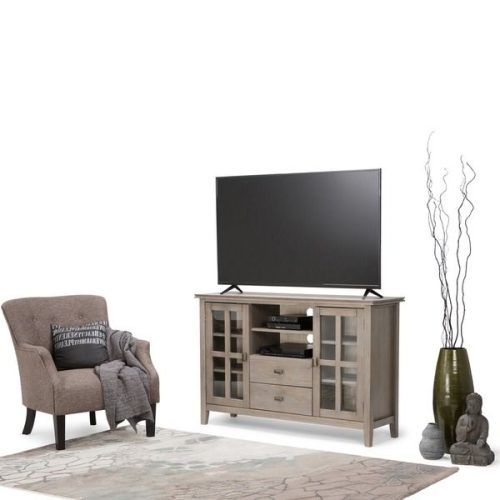 Rustic Corner 50" Solid Wood Tv Stands Gray (Photo 13 of 20)