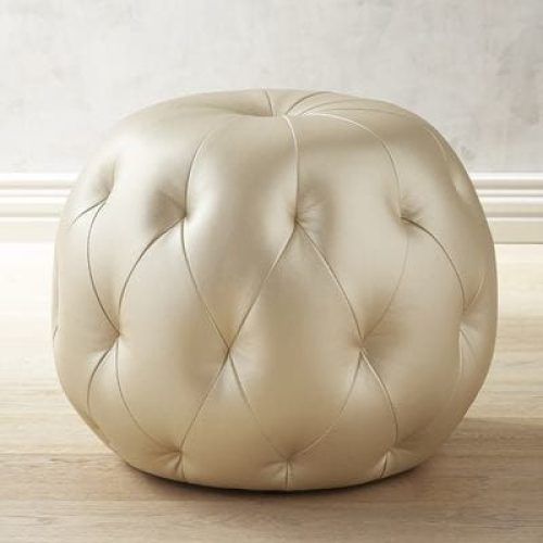 Gold Faux Leather Ottomans With Pull Tab (Photo 19 of 20)