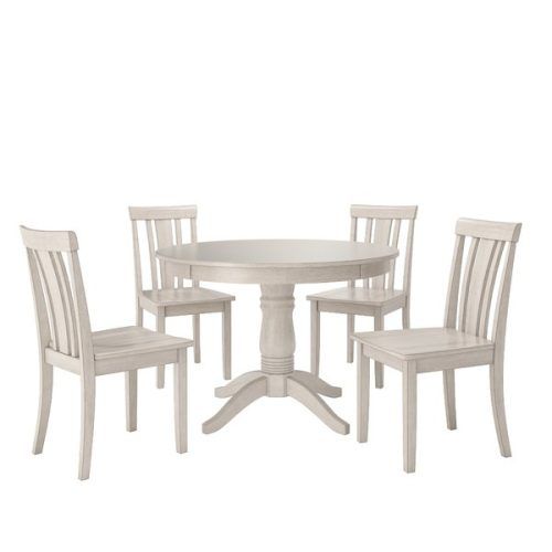Adan 5 Piece Solid Wood Dining Sets (Set Of 5) (Photo 13 of 20)