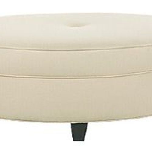 Gray Fabric Oval Ottomans (Photo 17 of 20)