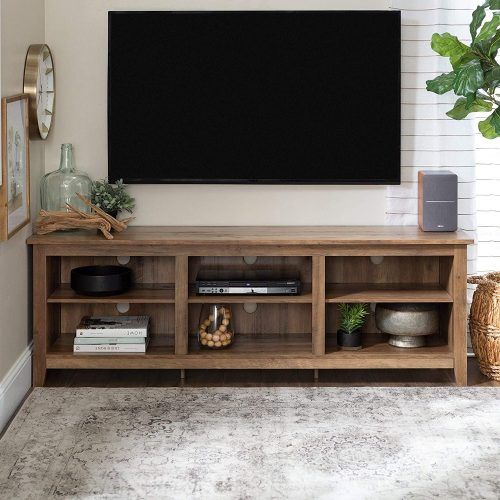Rustic Grey Tv Stand Media Console Stands For Living Room Bedroom (Photo 3 of 20)