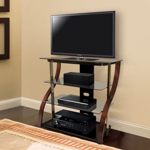 Wood Corner Storage Console Tv Stands For Tvs Up To 55" White (Photo 14 of 20)